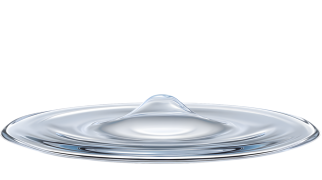 Close up of a clear glass plate with a raised center area