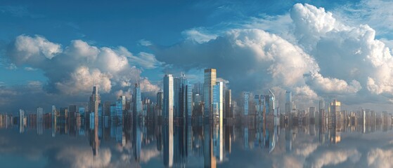 Obraz premium City skyline reflection