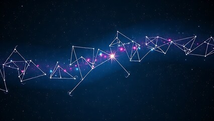 Pill-shaped constellations transforming into energy waves across stars.