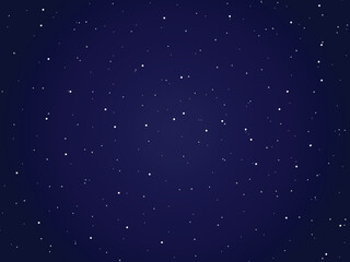 Blue seamless star pattern vector background, night sky texture for christmas and space themes.