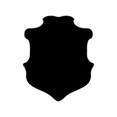 A Bold Black Shield with Decorative Details on a Plain White Background