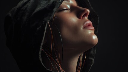 Woman with futuristic accessories