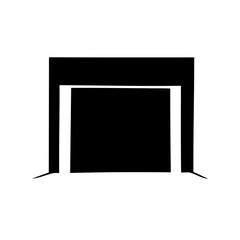 Abstract representation of a darkened doorway or entrance with stark contrast