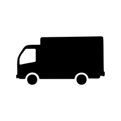Delivery truck silhouette illustration for logistics, transportation, and commerce