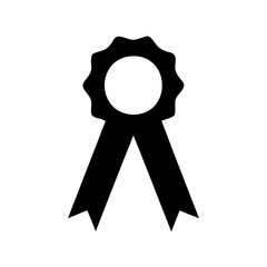 Simple Black Ribbon Award Graphic with Radial Spokes for Recognition