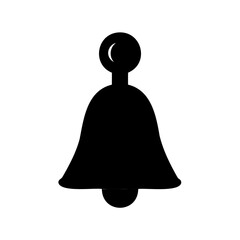 A Black Silhouette Image of a Classic Style Bell on White Background