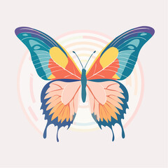 Colorful butterfly with transparent background
