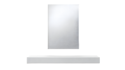White television and sound bar on a transparent background shot