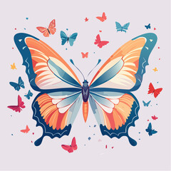 Butterflies flying with transparent background