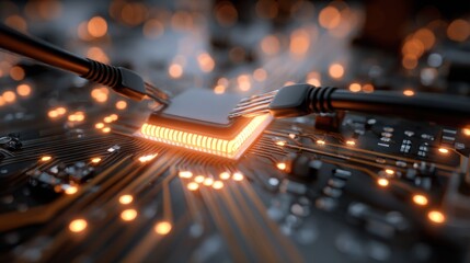 Circuit board with processor and connections