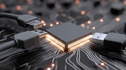 Circuit board with processor and connectors