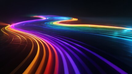 Abstract rainbow light trails