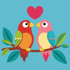 two birds on a branch