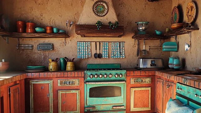 Rustic southwest kitchen interior