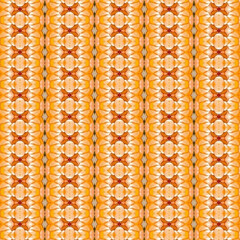 Bright symmetrical pattern in orange and white tones, resembling flower petals and honeycomb texture. Golden keywords: pattern, abstract, orange, symmetry, texture.
