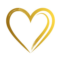 Golden Heart with Diamonds