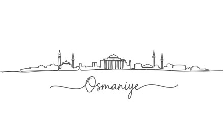 Obraz premium Osmaniye City Skyline Line Art
