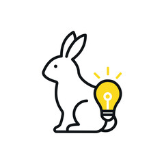 Conceptual Innovation A Rabbit With A Bright Idea Depicted By A Lightbulb Symbolizing Creativity And Intellectual Inspiration