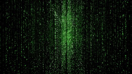 Digital cascade: Emerald code flow simulating cybernetic information space