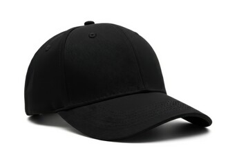 Fototapeta premium Black baseball cap isolated on white background