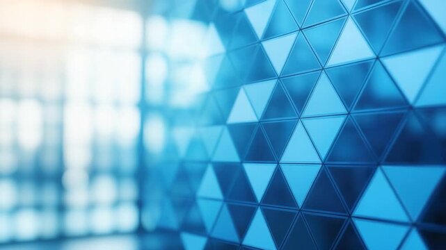 Abstract Geometric Background with Blue and Light Tones Displaying Triangles and Shapes for Modern Designs and Patterns 4k video footage