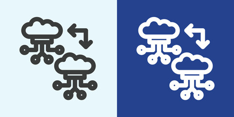 IOT Integration Icon Set in Black and White Outline Style
