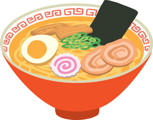 ラーメンの手描きベクターイラスト