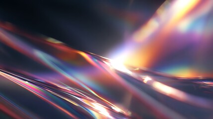 Iridescent Reflections: Abstract interplay of light and vibrant hues in a smooth surface