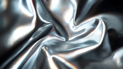 Luminous Reflections: Fluid Metallic Waves in a Gradient of Silver Hues