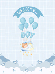 Welcome Baby Boy Card