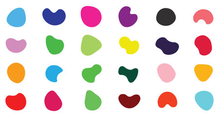 modern round shape and abstract circle vector set. trendy geometric blob and oblong elements for banners, posters, and sale signs. minimal modern background design. vector illustration