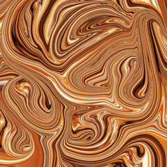 Abstract fluid swirl in warm brown and caramel tones, resembling marbled texture. Perfect for artistic backgrounds, textiles, or digital art.