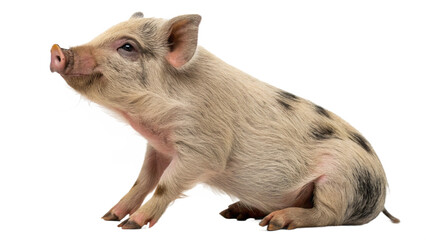 Mini pet pig, isolated on a transparent background PNG
