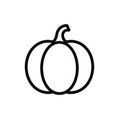Simple outline icon of a pumpkin with a stem