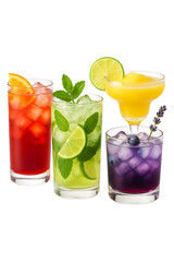 A Colorful Collection of Refreshing Cocktails High quality Realistic image.