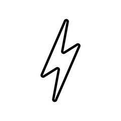 simple black lightning icon on white background
