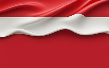 Obraz premium Dynamic monaco flag design with elegant folds and vibrant red and white colors for professional use