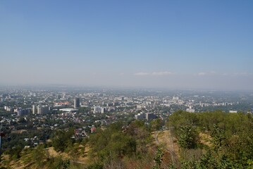 Panorama view from Kok Tobe Hill Park Almaty