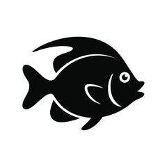 Black silhouette of a tropical angelfish