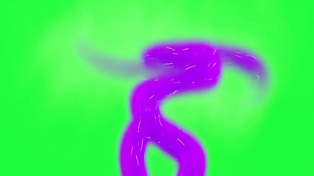 Dynamic Purple Liquid Swirl on Green Background