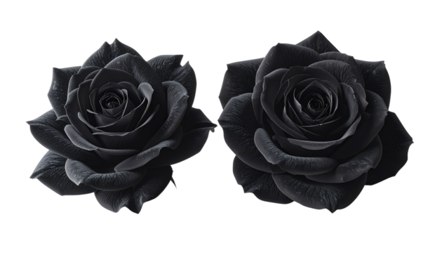 Untitled design - Black Rose Pair, isolated on transparent background