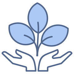Eco Volunteering Blue Icon