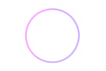 Glowing neon circle frame with gradient light