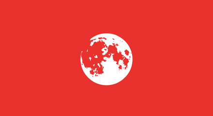 White moon illustration on red background, used for a night sky template