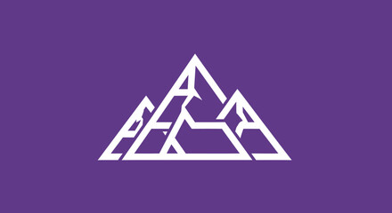 Abstract geometric mountain peaks, with a purple background, for use as a logo or background image
