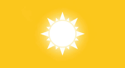 Radiating Sun on a Yellow Field, Used to Evoke Warmth and Optimism, with Sunny Effect