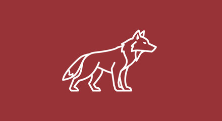 Stylized wolf illustration on a solid background, used for design element and symbol