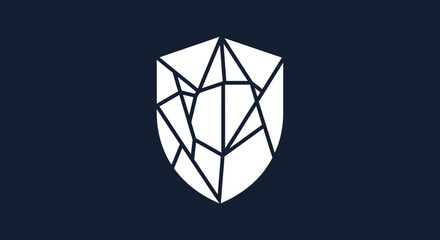 Abstract Shield on Navy Background.  Design element for Security, Protection, or a modern logo