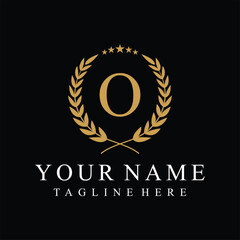 Initial letter O justice legal law firm logo design, leaves and star graphic concept