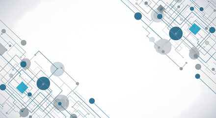 Abstract digital network connection and technology concept on white background with copy space for text